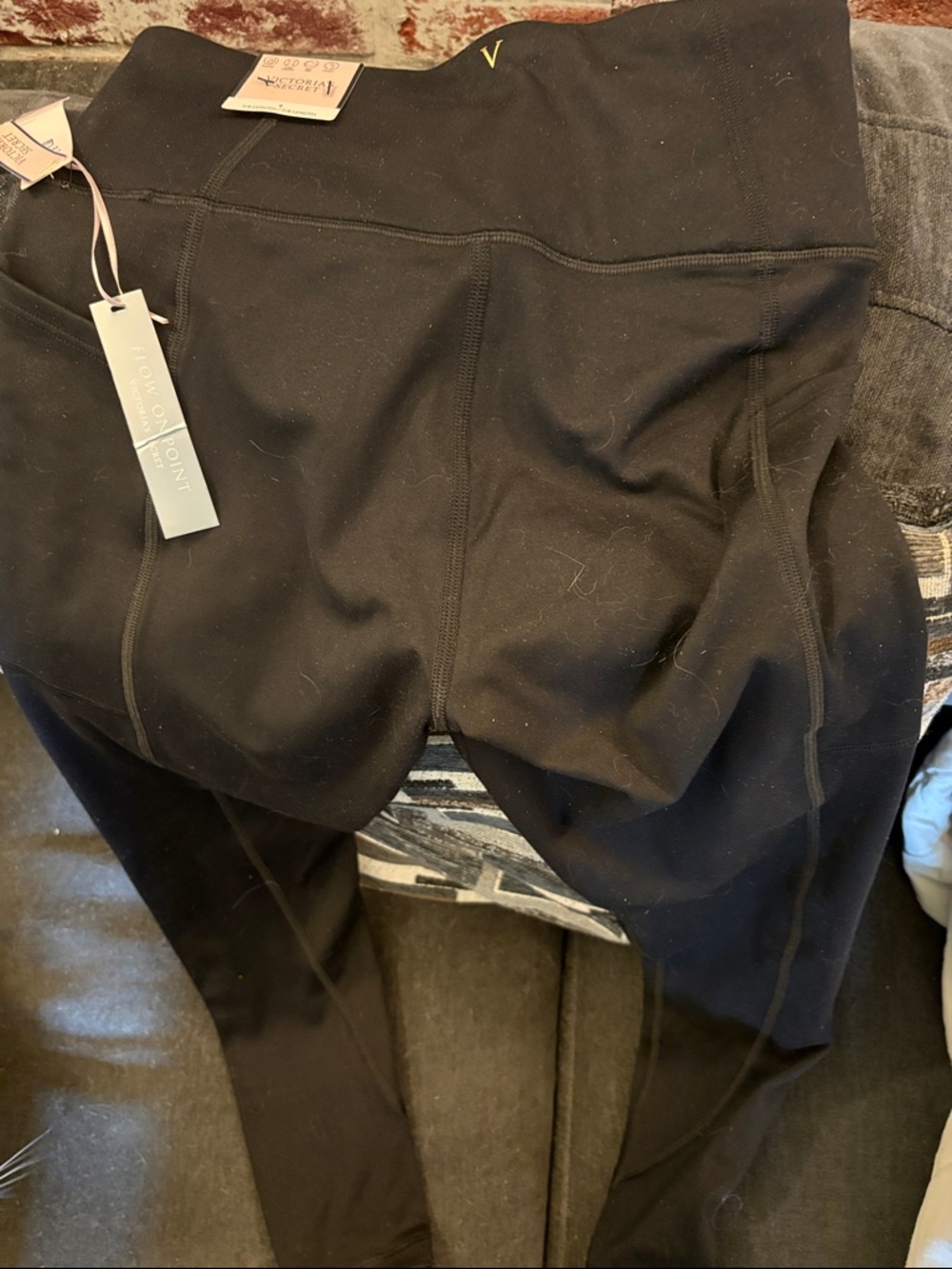 Victoria's Secret Black Womens Leggings with Subtle Logo